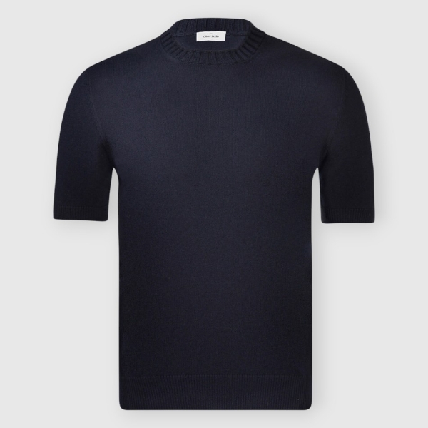 Picture of Ribbed neck knit t-shirt