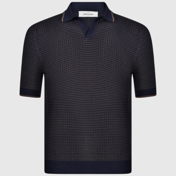 Immagine di Polo skipper in maglia traforata bicolor