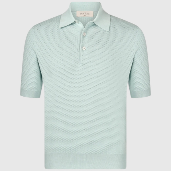 Immagine di Polo in maglia lavorazione punto waffle
