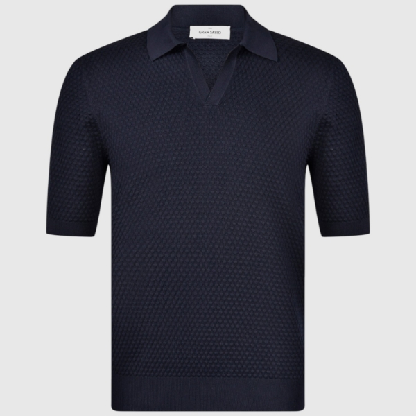 Immagine di Polo skipper in maglia punto popcorn