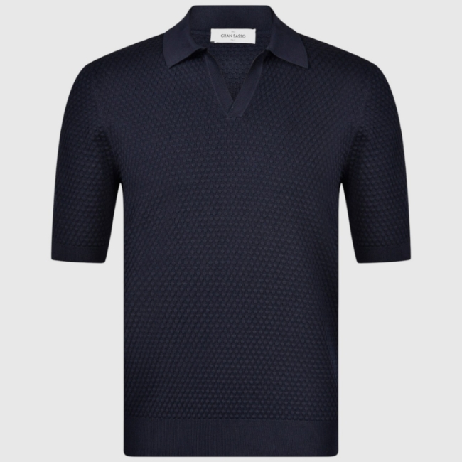 Gran Sasso. Popcorn Knit Polo Skipper | Gran Sasso