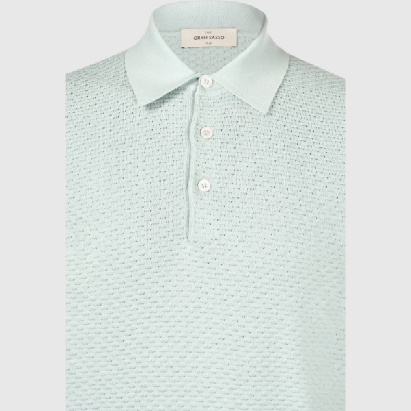 Immagine di Polo in maglia lavorazione punto waffle
