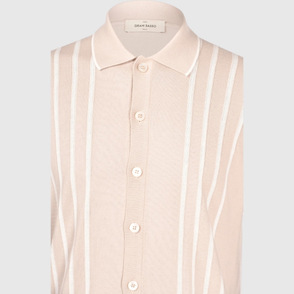 Immagine di Camicia in maglia fantasia intarsio a righe