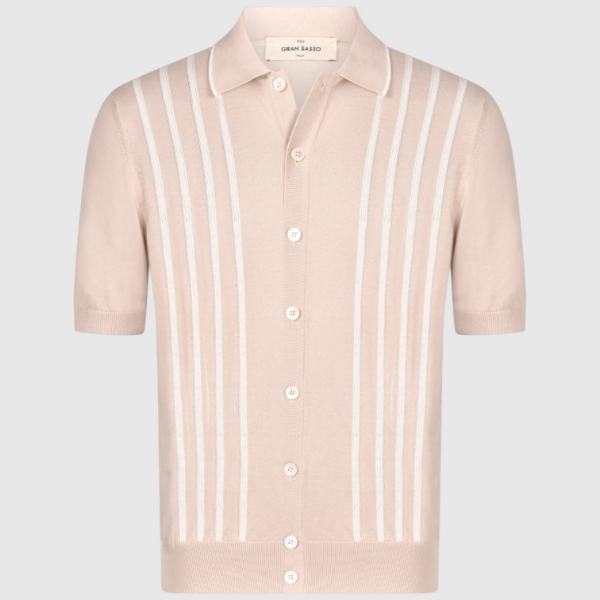 Immagine di Camicia in maglia fantasia intarsio a righe