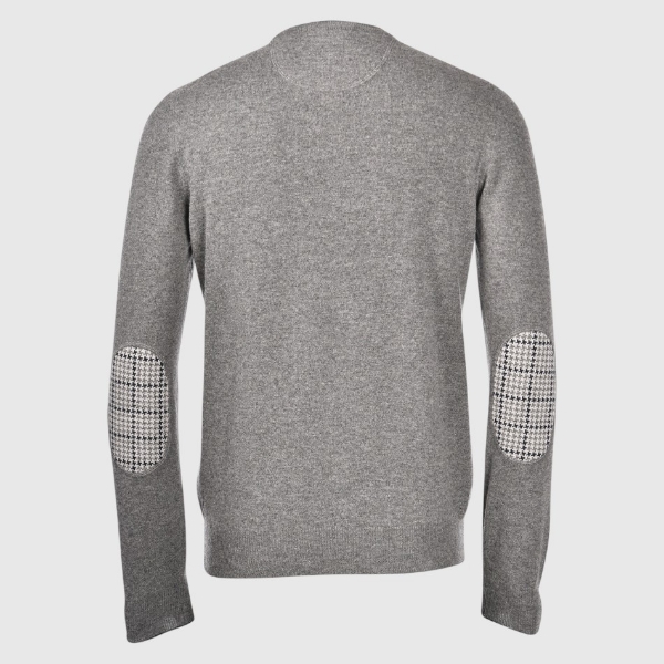 Immagine di Girocollo con profili e toppe tweed