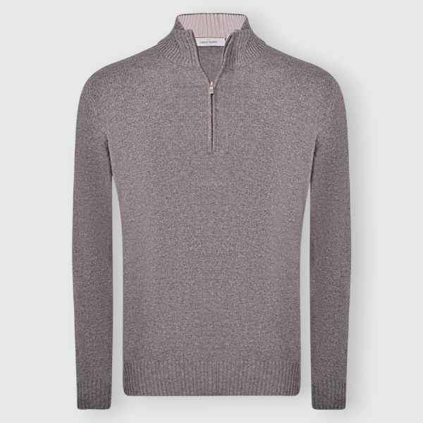 Picture of 2-ply cashmere blend mock zip
