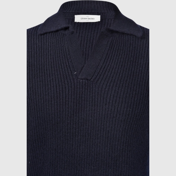Picture of Half-fisherman's rib knit skipper polo