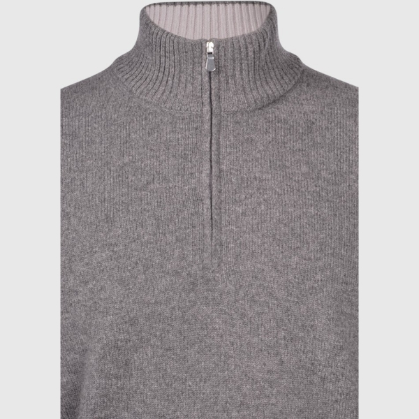 Picture of 2-ply cashmere blend mock zip