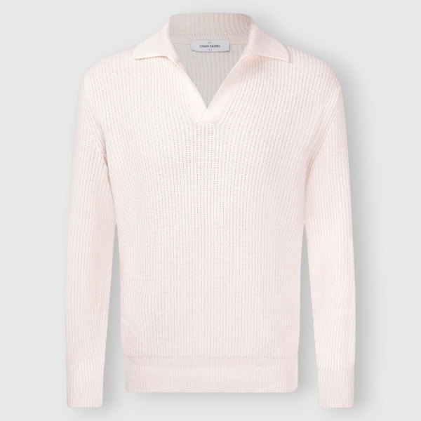 Picture of Half-fisherman's rib knit skipper polo