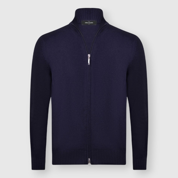 Immagine di Full zip in cashmere 2 fili
