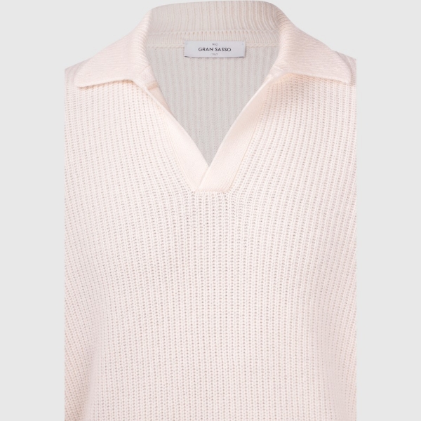 Picture of Half-fisherman's rib knit skipper polo