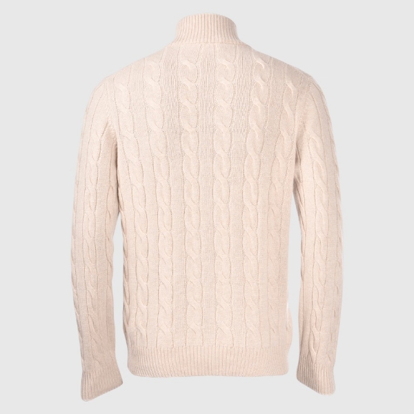 Picture of Cabled and ribbed cashmere full zip