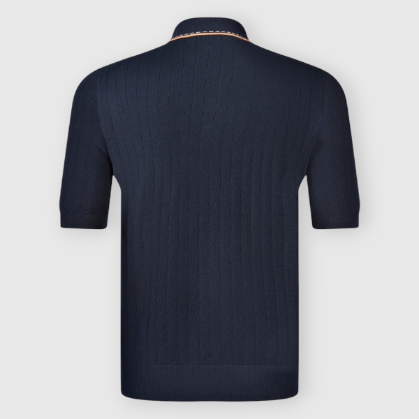 Picture of Organic cotton ribbed knit polo