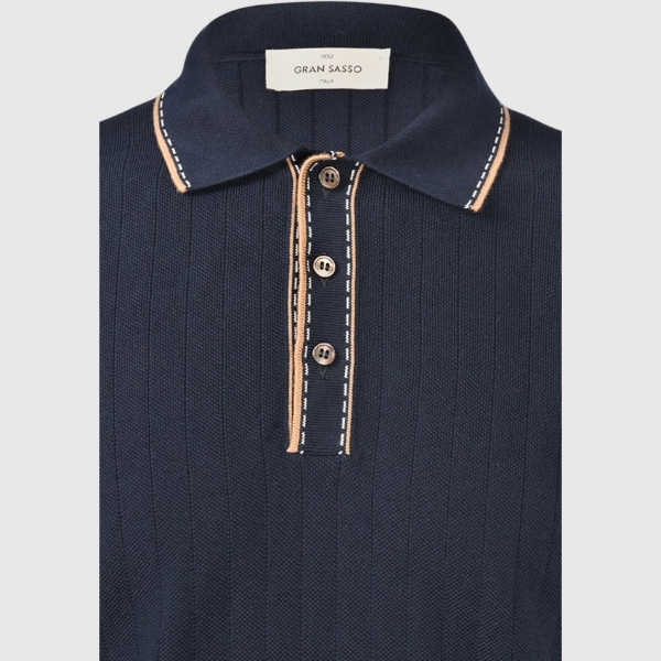 Picture of Organic cotton ribbed knit polo