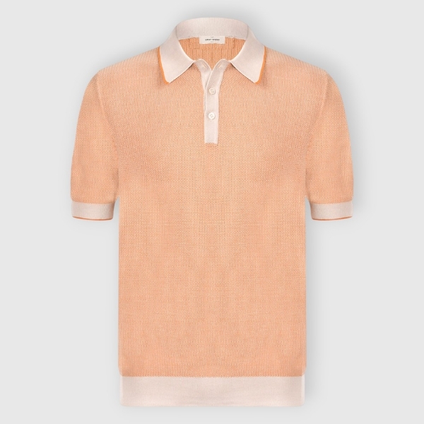 Immagine di Polo in maglia punto bicolore in cotone organico