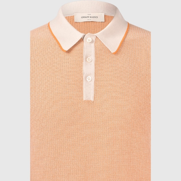 Immagine di Polo in maglia punto bicolore in cotone organico