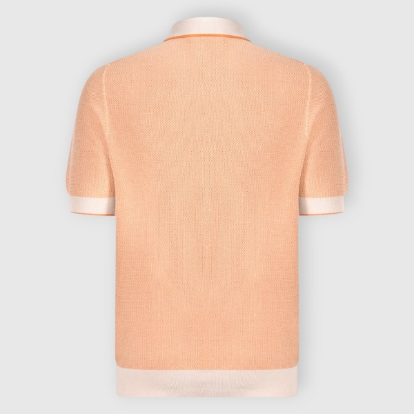 Immagine di Polo in maglia punto bicolore in cotone organico