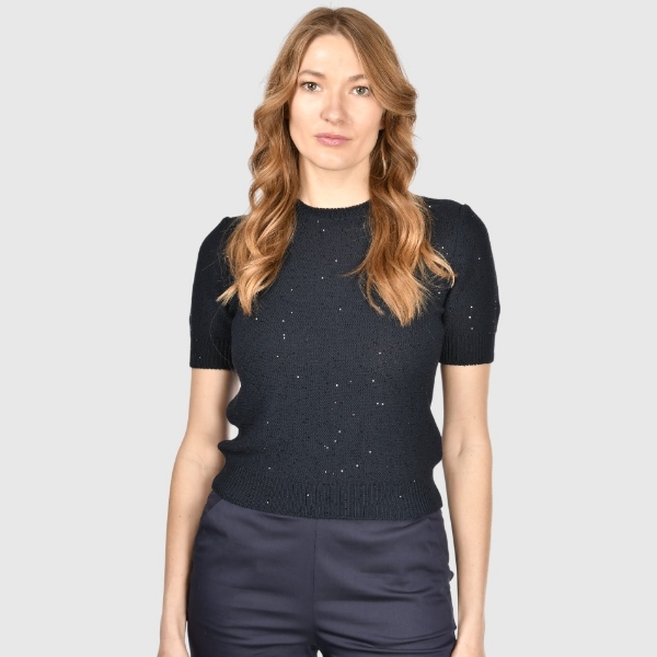 Immagine di T-shirt in maglia con paillettes