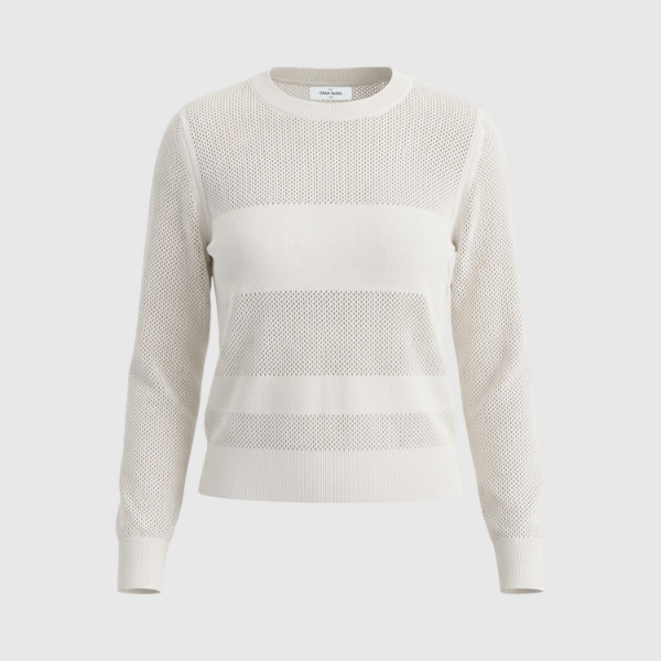 Picture of Openwork stitch knit crew neck