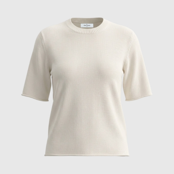 Picture of Stockinette stitch two-ply knitted t-shirt