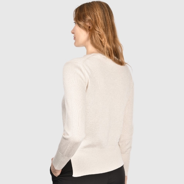 Immagine di Girocollo vanisé in cashmere con lurex
