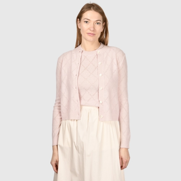 Picture of Cashmere openwork stitch twin set