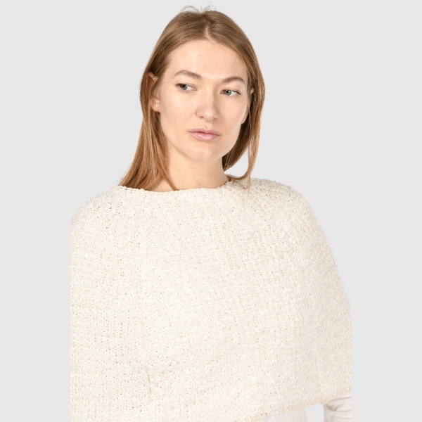 Immagine di Poncho in maglia punto perla paillettes