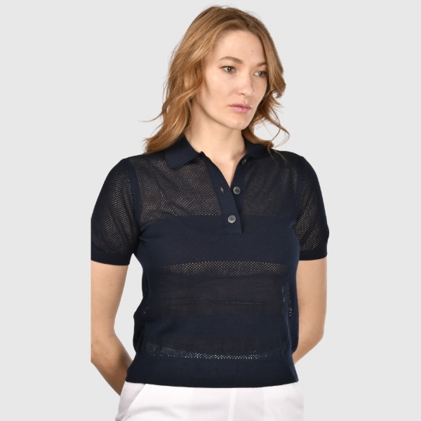 Immagine di Polo in maglia lavorazione traforata