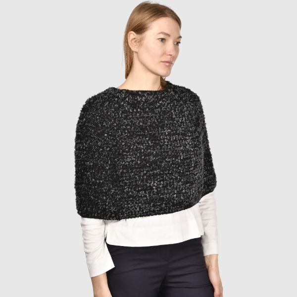 Immagine di Poncho in maglia punto perla paillettes