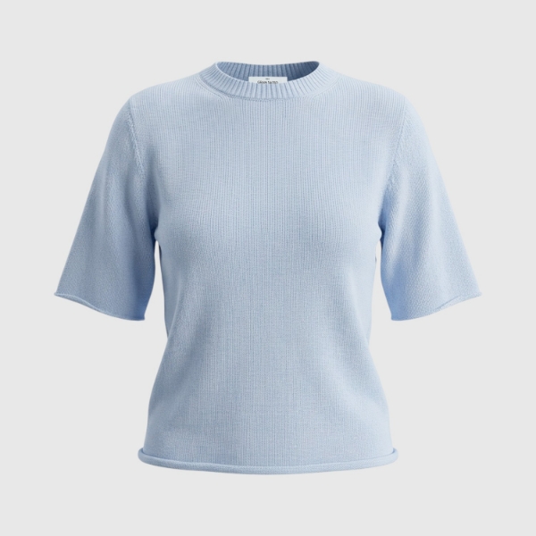 Picture of Stockinette stitch two-ply knitted t-shirt