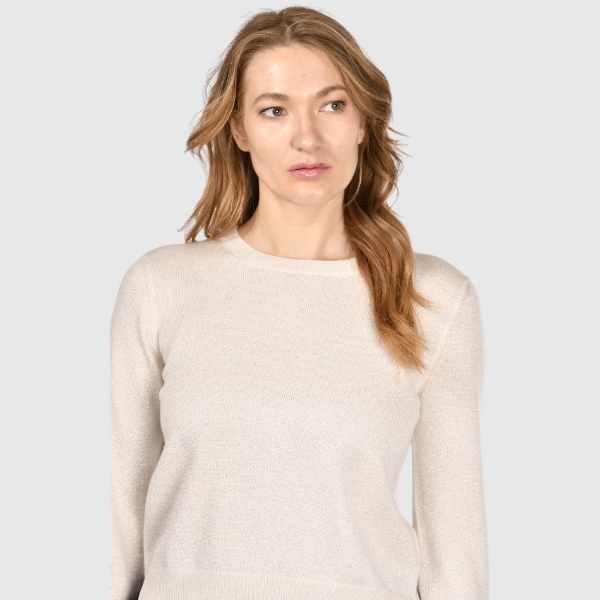 Immagine di Girocollo vanisé in cashmere con lurex