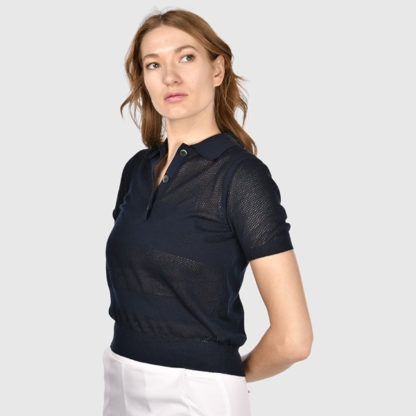 Immagine di Polo in maglia lavorazione traforata