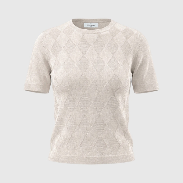 Immagine di T-shirt in maglia lurex a rombi