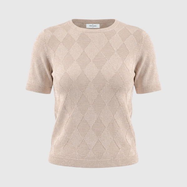 Immagine di T-shirt in maglia lurex a rombi