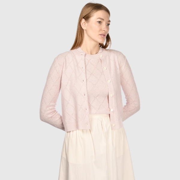 Picture of Cashmere openwork stitch twin set