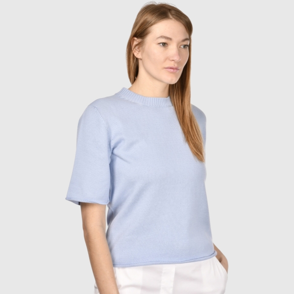 Picture of Stockinette stitch two-ply knitted t-shirt