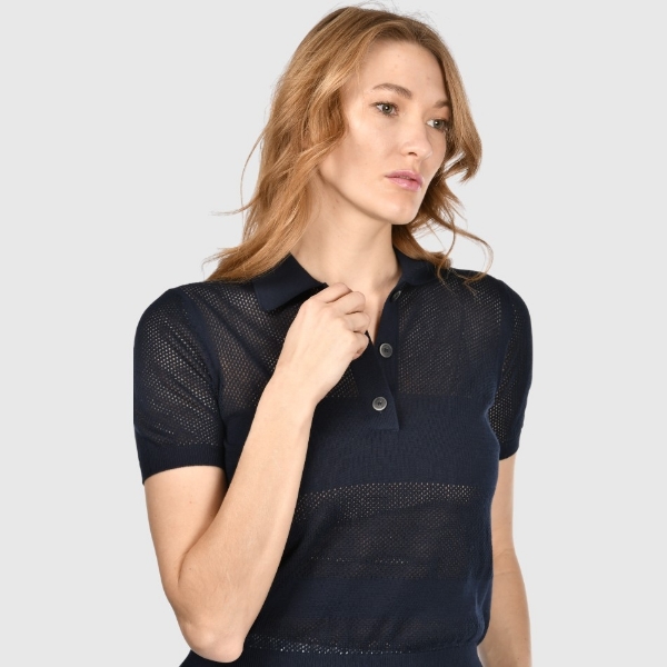 Immagine di Polo in maglia lavorazione traforata