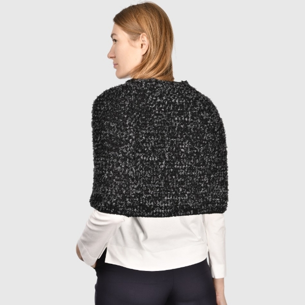 Immagine di Poncho in maglia punto perla paillettes