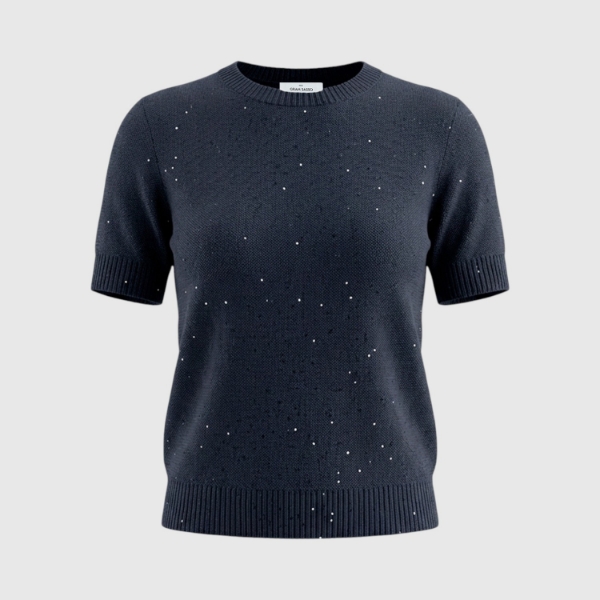 Immagine di T-shirt in maglia con paillettes