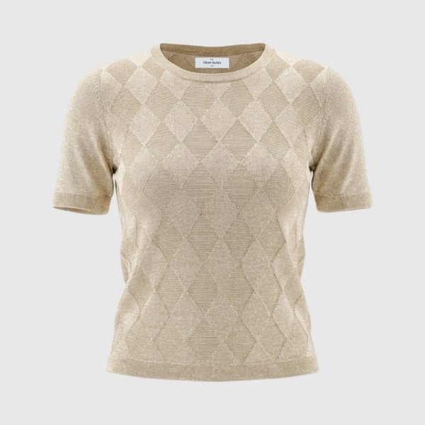Immagine di T-shirt in maglia lurex a rombi