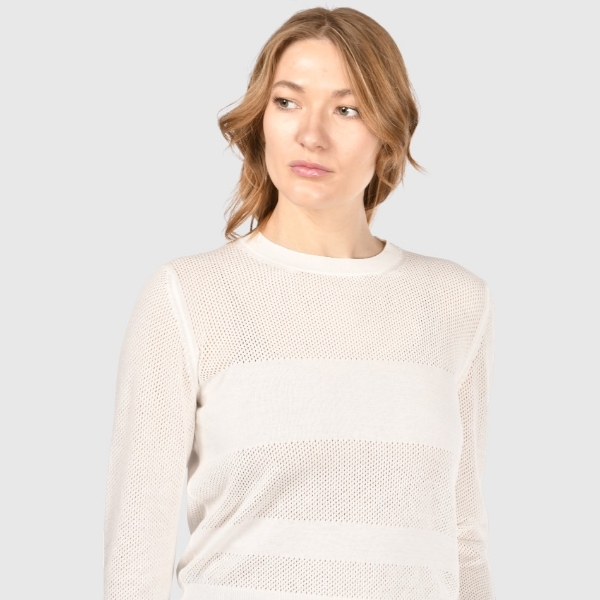 Picture of Openwork stitch knit crew neck