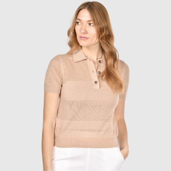 Immagine di Polo in maglia lavorazione traforata