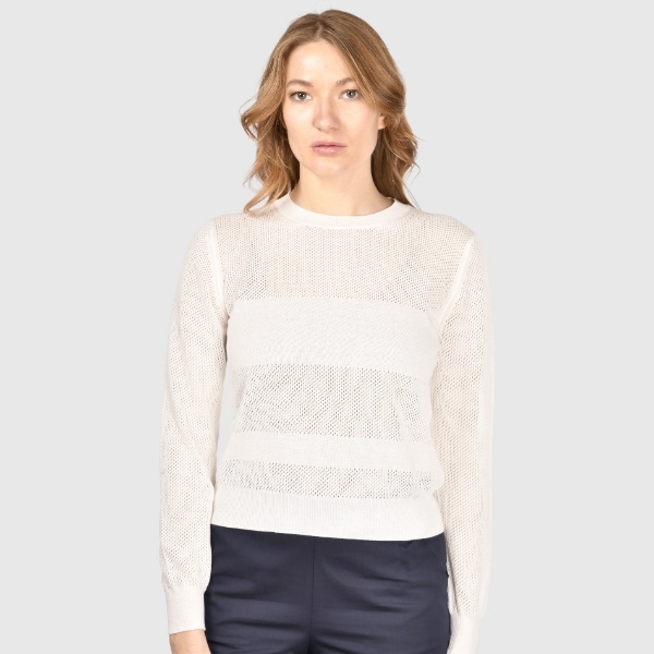 Picture of Openwork stitch knit crew neck