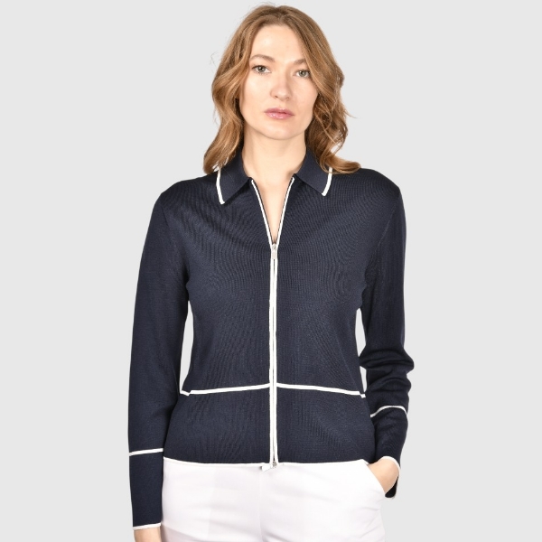 Picture of FULL MILANO STITCH ZIP KNIT SHIRT