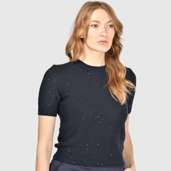 Immagine di T-shirt in maglia con paillettes