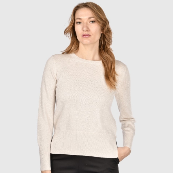 Immagine di Girocollo vanisé in cashmere con lurex