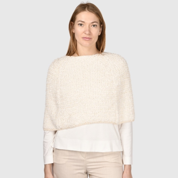 Immagine di Poncho in maglia punto perla paillettes