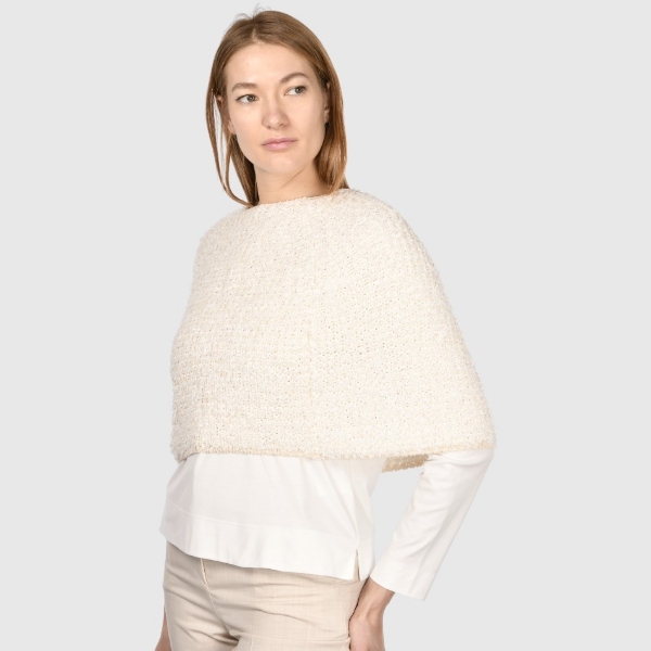 Immagine di Poncho in maglia punto perla paillettes