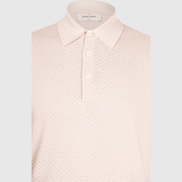 Immagine di Polo in maglia lavorazione punto waffle