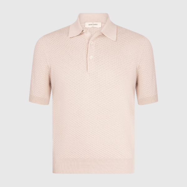 Immagine di Polo in maglia lavorazione punto waffle